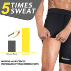 Junlan Sweat Shorts For Men Sauna Suit Mens Body Shaper Sweat Sauna Neoprene Shorts(Black, Large)