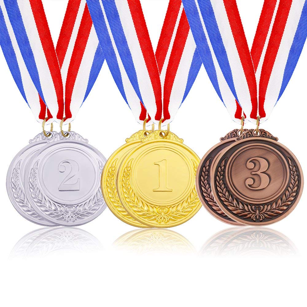Caydo 6 Pieces Gold Silver Bronze Award Medals-1St 2Nd 3Rd Place Medals For Competitions, Party, 2 Inch