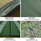 Hot Tent With Stove Jack And Snow Skirt,6.89Ft Standing Room,2~4 Person, Tipi Tent For Family Hiking,Fishing,Hunting,Backpacking