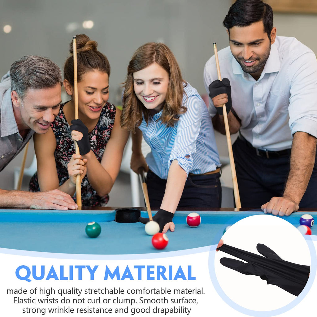 Neer Breathable Billiards Pool 3 Fingers Cue Gloves Nylon Table Pool Left Right Hand Universal Shooter Cue Sports Gloves For Wom