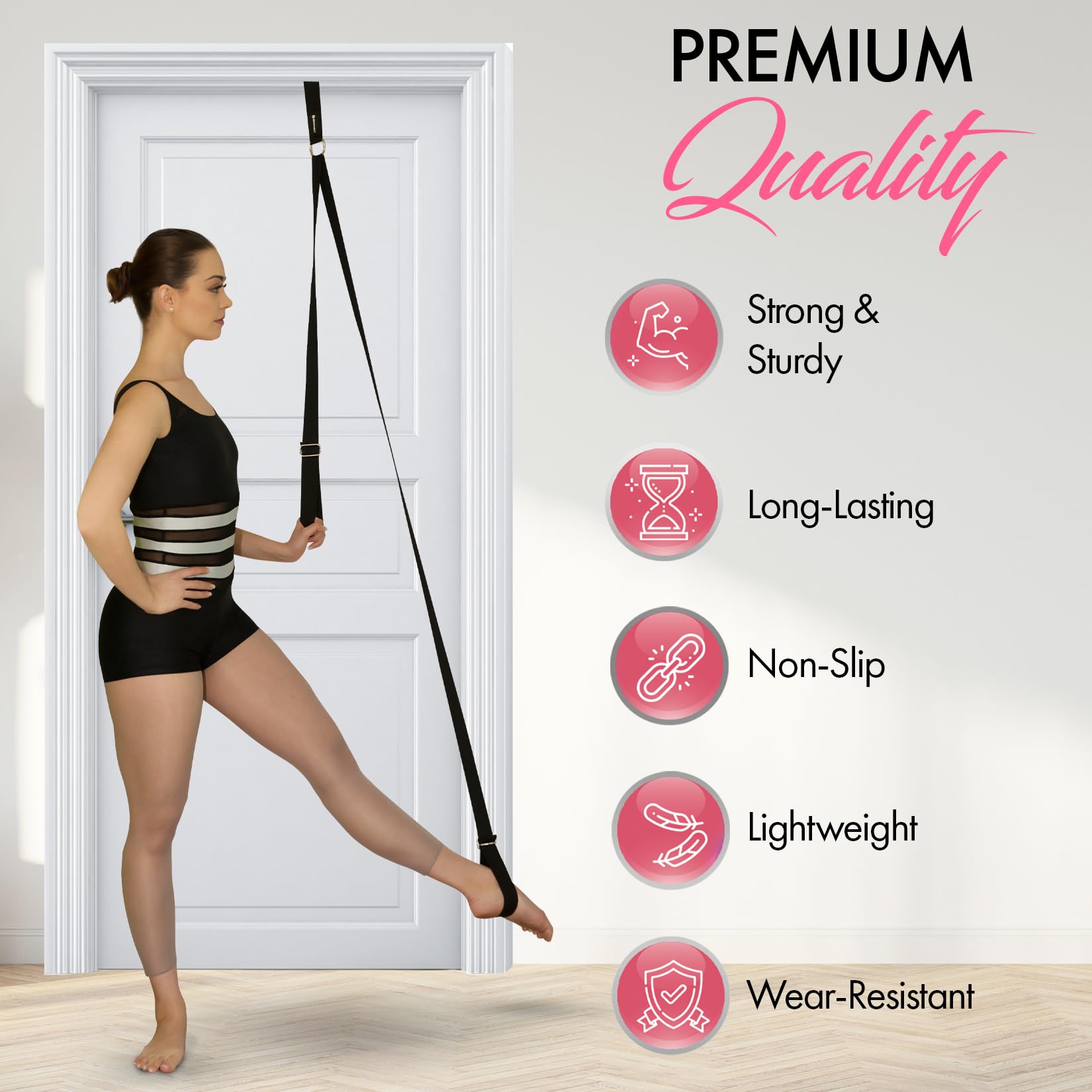 Stretching Strap With Door Anchor - Stretching Equipment To Improve Legs Flexibility - Splits Trainer For Home Ideal In Ballet,