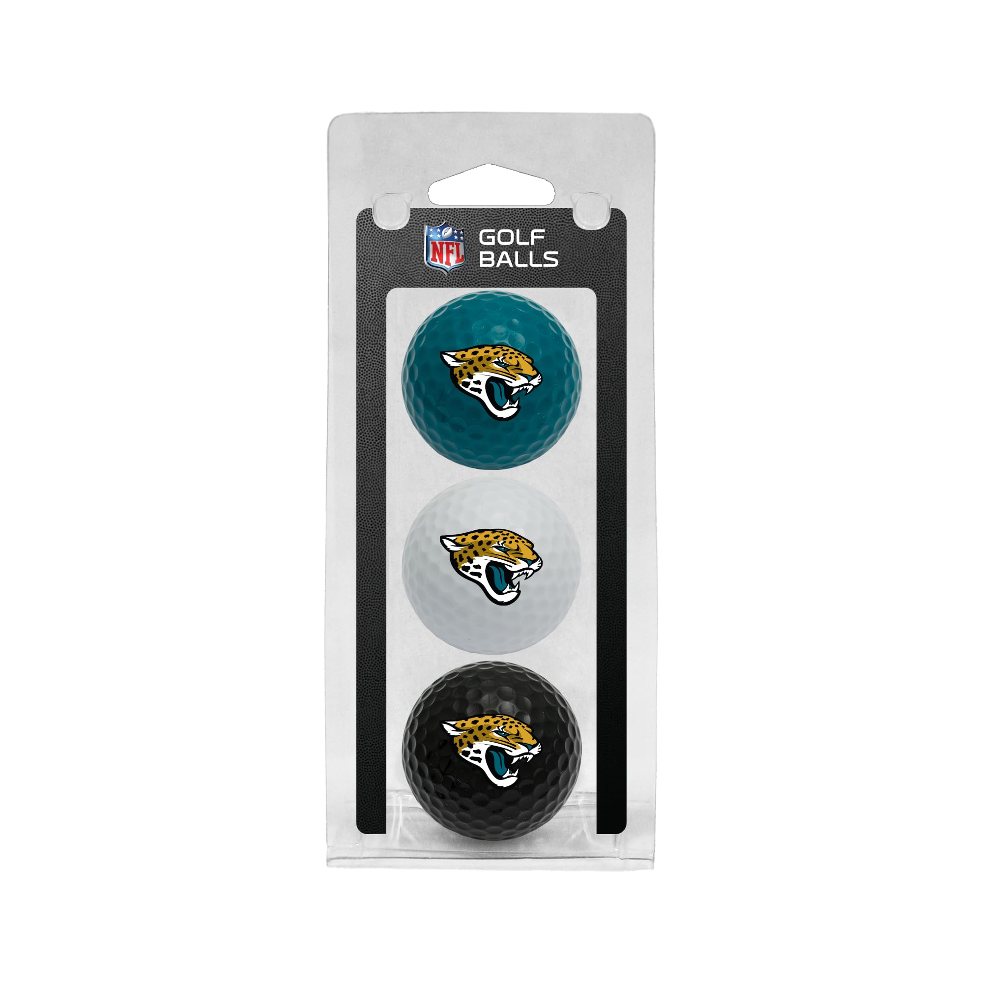 Team Golf Nfl Jacksonville Jaguars 3 Golf Ball Pack Regulation Size Golf Balls, 3 Pack, Full Color Durable Team Imprint