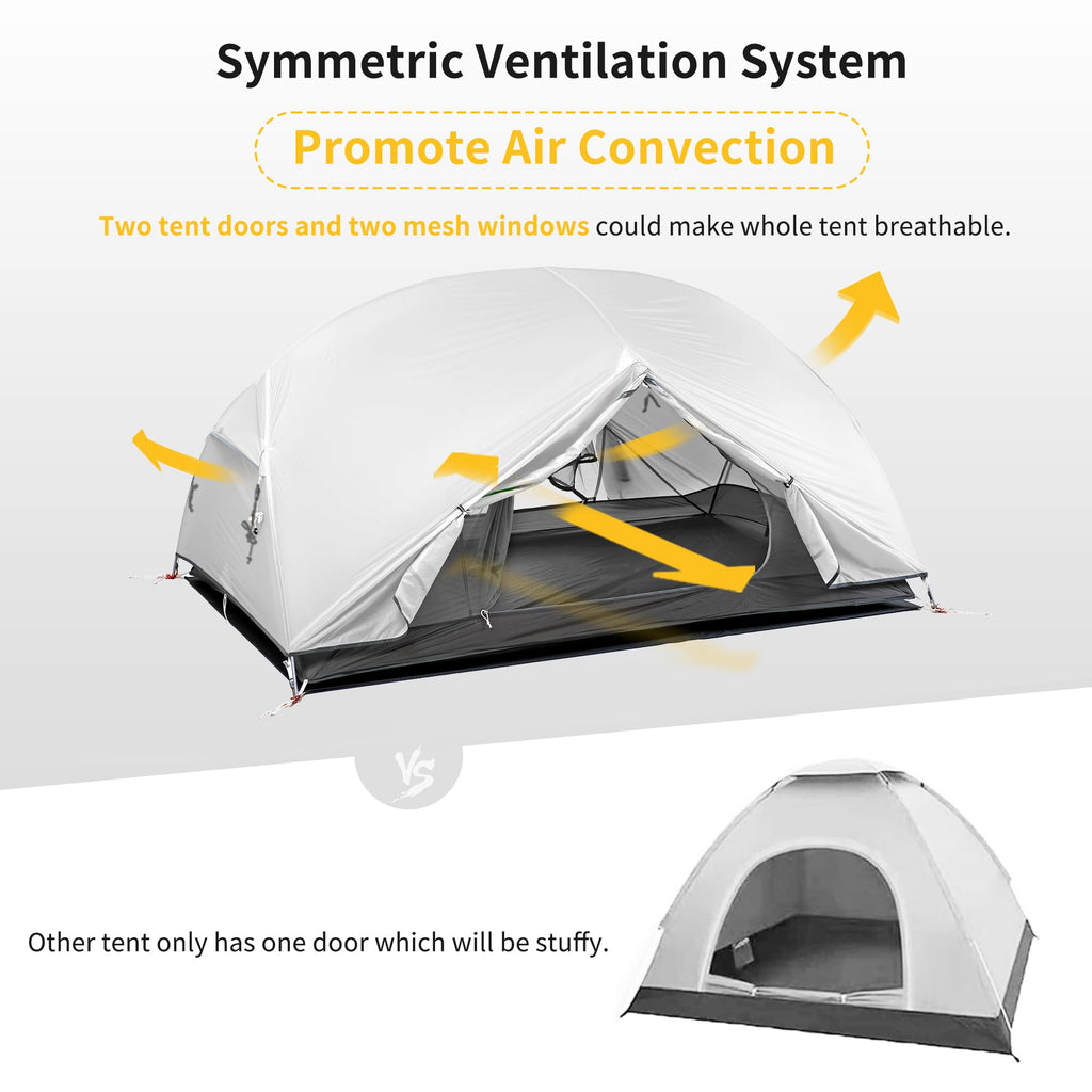 Naturehike Mongar 2 Person Backpacking Tent 3 Season Camping Tent Ultralight Double Layer Free Standing Tent For Camping Hiking