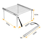 Nashrio Portable Camping Grill, Folding Compact Stainless Steel Charcoal Barbeque Grill For Picnics, Backpacking, Backyards, Sur