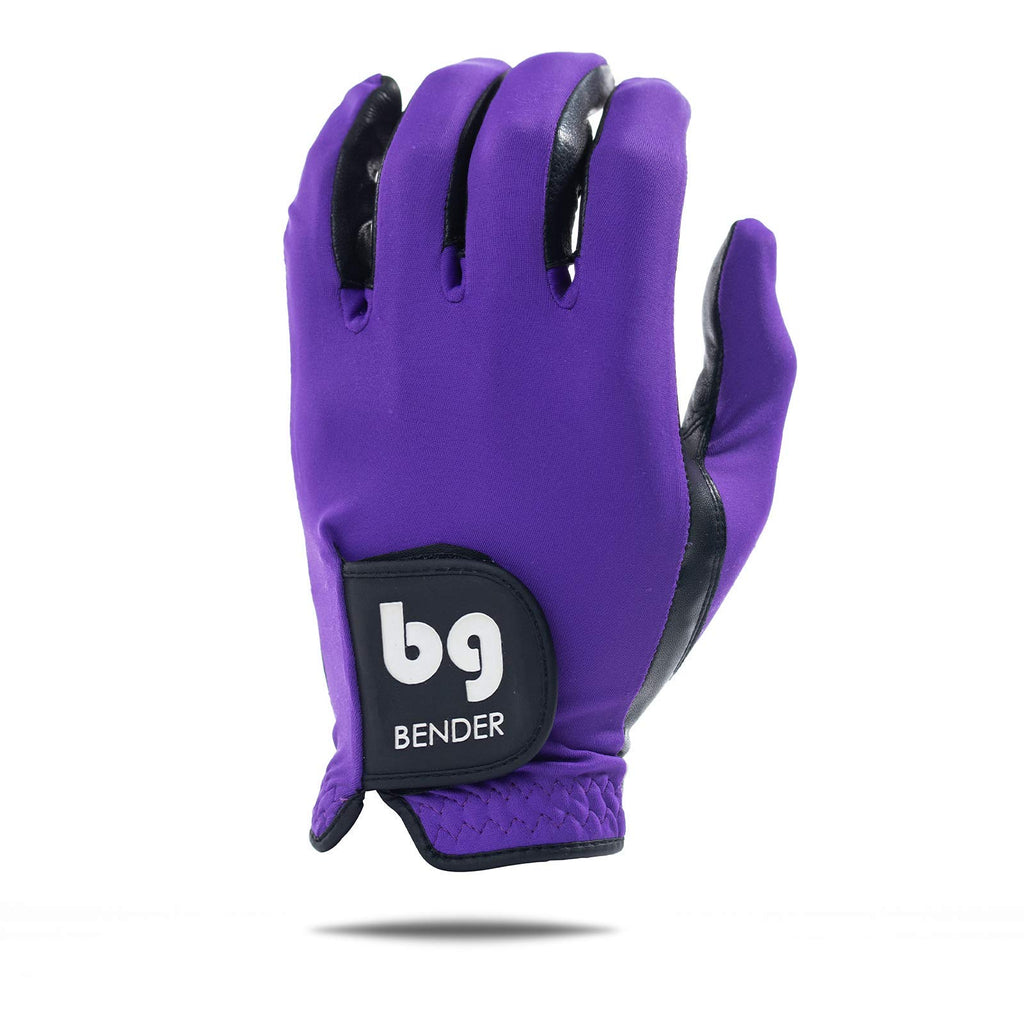 Bg Bender Golf Glove  Wear On Left  (Purple, Mens Small)