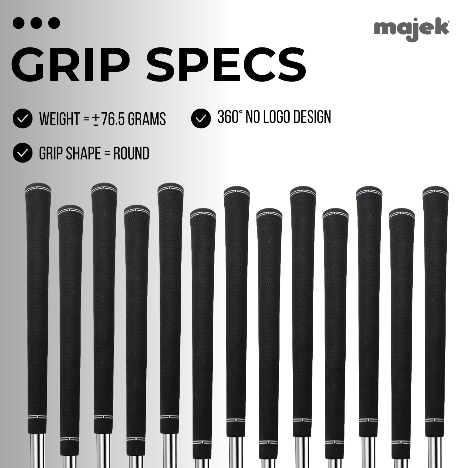 13 Piece Senior Mens Jumbo Oversize Golf Grips +1/8'' Thicker Than Standard Perfect For Large Hands Or Arthritic Fingers