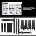 Pilates Bar Kit with Resistance Bands(4 x Bands),3-Section Pilates Bar with Stackable Bands Workout Equipment for Legs,Hip,Waist
