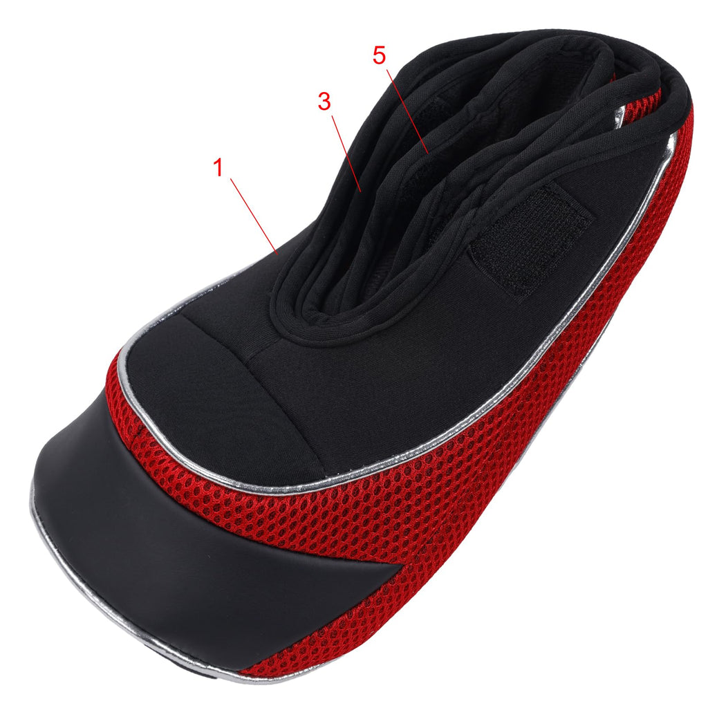 Andux Golf 460Cc Driver Fairway Wood Club Head Covers Hook & Loop Set Of 3 Red