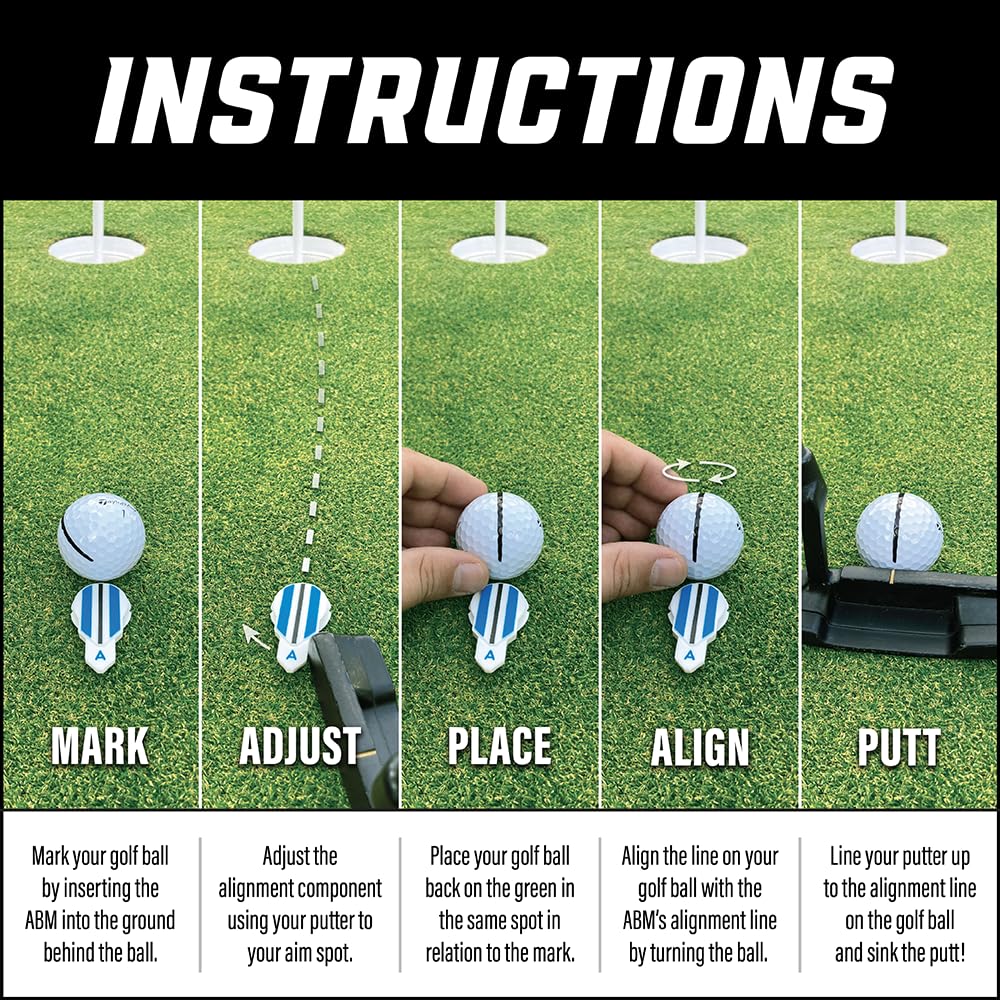 Golf Marker - Golf Accessories For Putting Aid - Golf Ball Alignment Marking Tool For Faster And More Accurate Golf Putting - Go