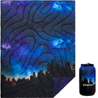 Kingcamp Ultralight Camping Blanket, Packable Down Alternative Puffy Printed Wearable Blanket With Snap Buttons & Corner Loops W