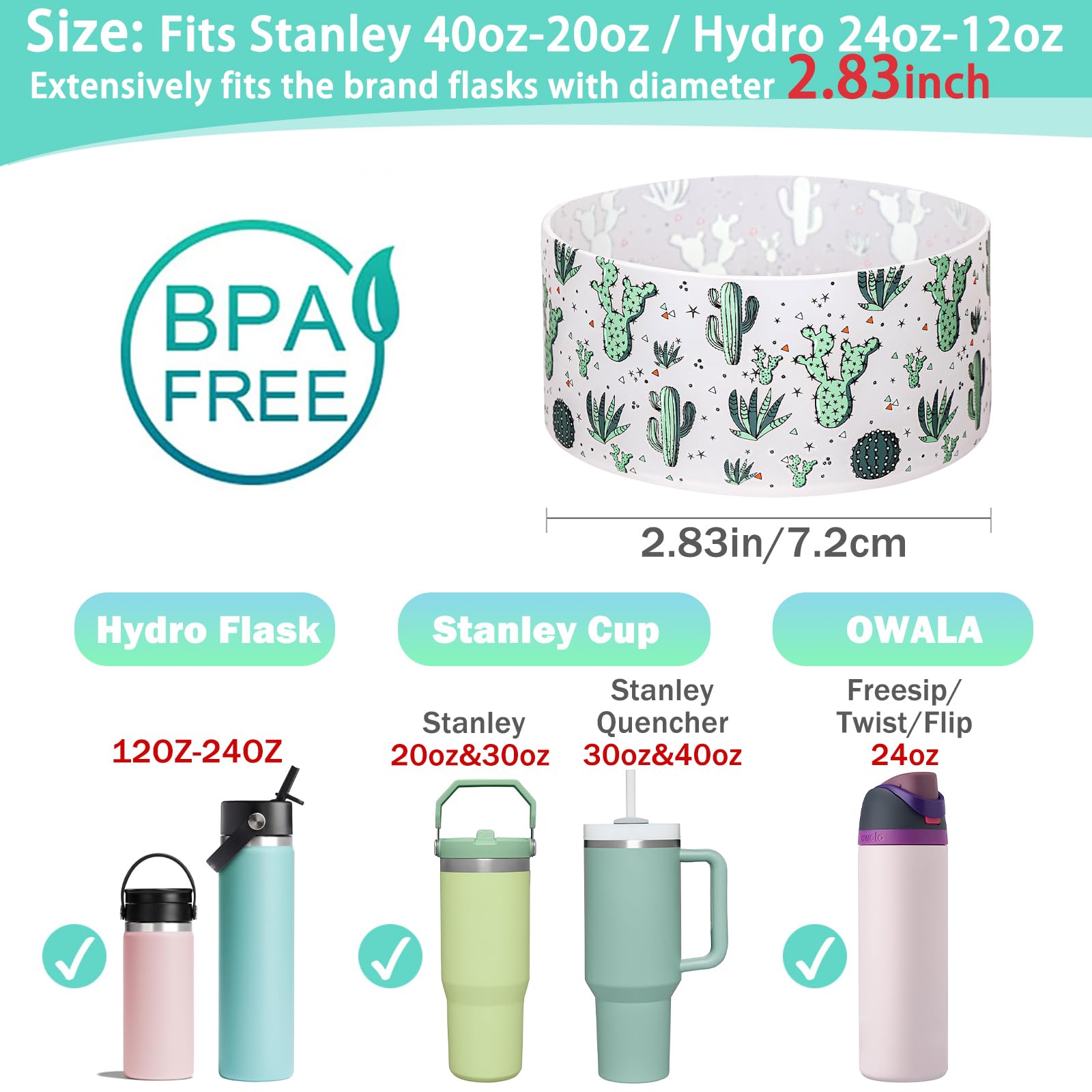Wk Ieason Protective Silicone Sleeve Boot For 20-40Oz Stanley Tumbler And Compatible With 12Oz 21Oz 24Oz Hydro Flask Water Bottl