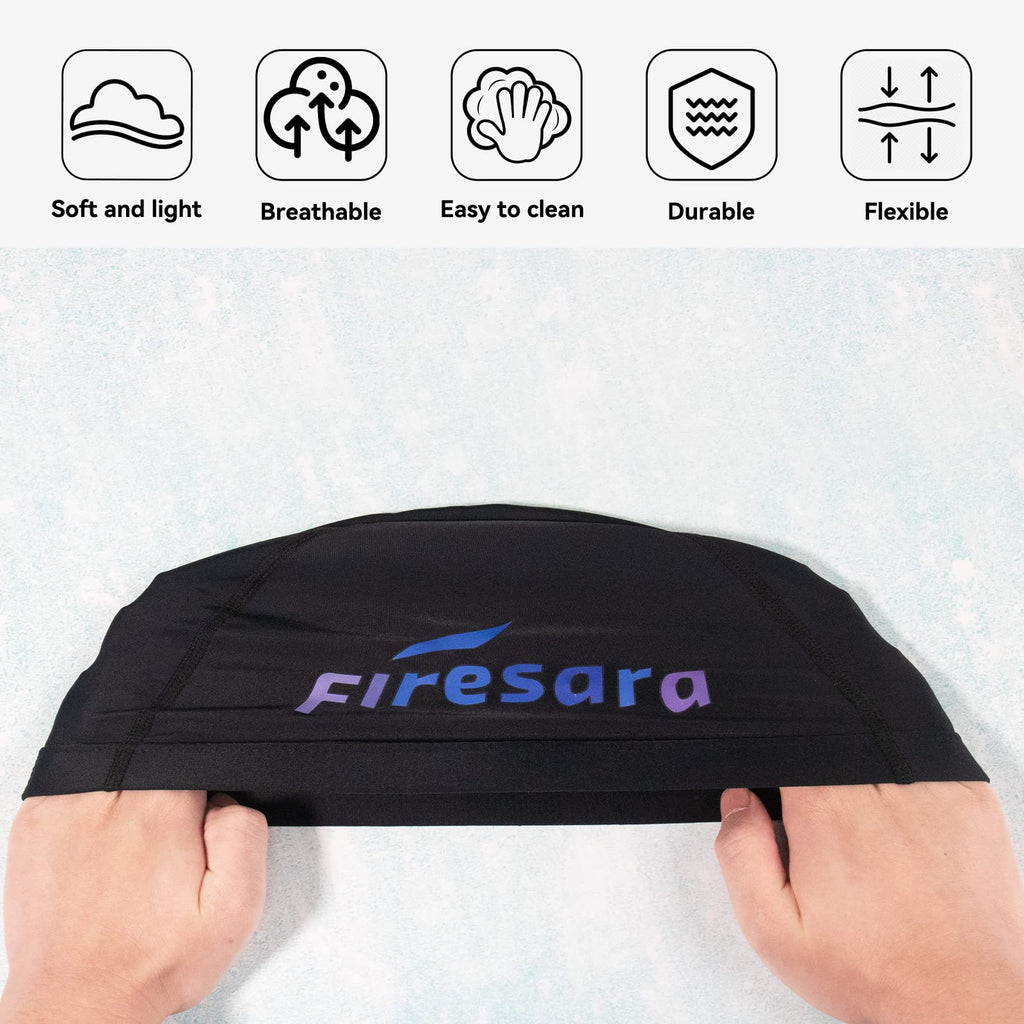 Firesara Upgrate Fabric Swim Cap Fit For Long Short Hair, Comfortable High Elasticity Swimming Hat Lightweight Bathing Cap For W