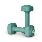 Tone Fitness 12 lb Neoprene Dumbbell Pair for Home Workouts - Non-Slip Design - Teal