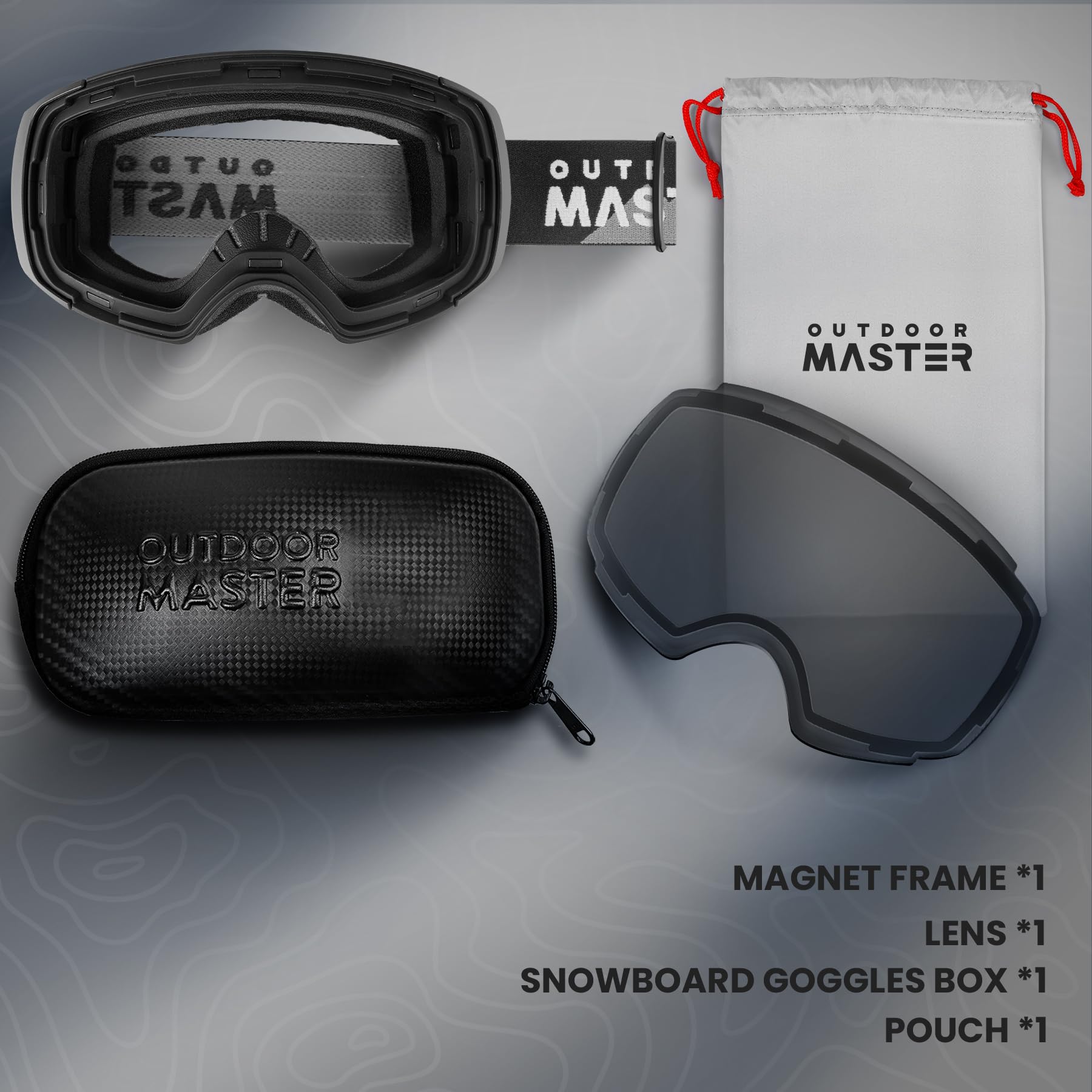 OutdoorMaster Ski Goggles PRO - Frameless, Interchangeable Lens 100% UV400 Protection Snow Goggles for Men & Women (Polarized Gr