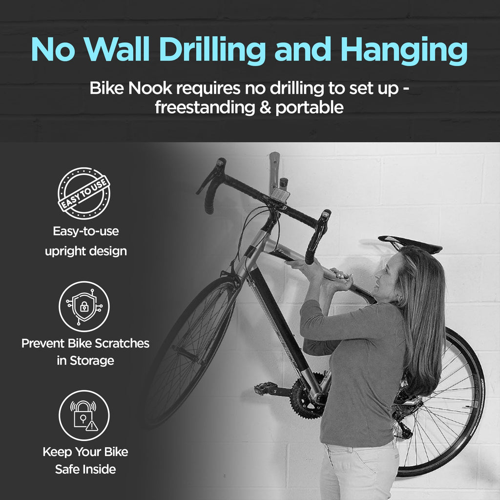 Bike Stand & Vertical Storage Rack By Bike Nook - The Original Vertical Bicycle Floor Stand For Garage Storage And Indoor And Ou