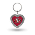 Rico Industries Nfl San Francisco 49Ers Metal Rhinestone Heart Keychain , 1.38 X 3''