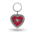 Rico Industries Nfl San Francisco 49Ers Metal Rhinestone Heart Keychain , 1.38 X 3''