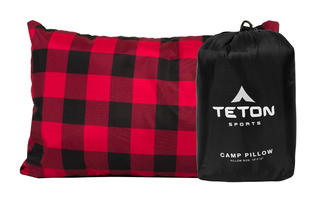 Teton Sports Camp Pillow; Great For Travel, Camping And Backpacking; Washable, Black, 12 X 18 Inches ; 9.6 Ounces