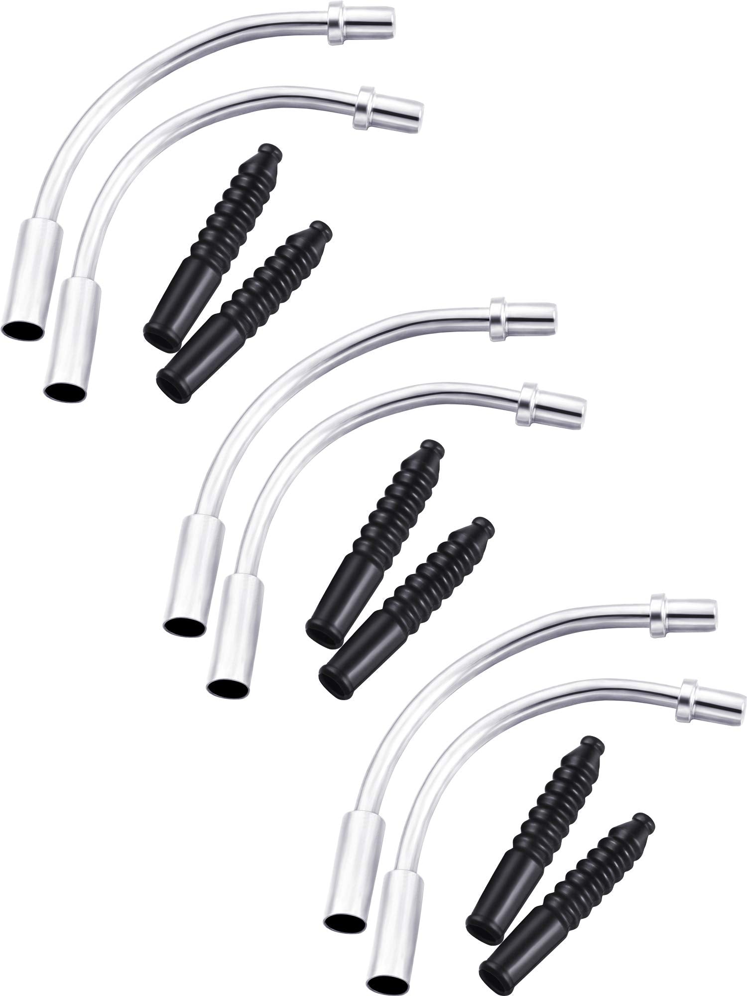 6 Pieces V Type Bike Brake Noodles Brake Cable Guide Tube Bend Pipe (3 Pieces 90 Noodles for Front Wheels, 3 Pieces 110 Noodles 