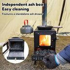 Huskfirm Wood Burning Stove,Tent Stove For Heating,Folding Portable Wood Stove For Tent,Cooking,Courtyard,Camping Stove Include
