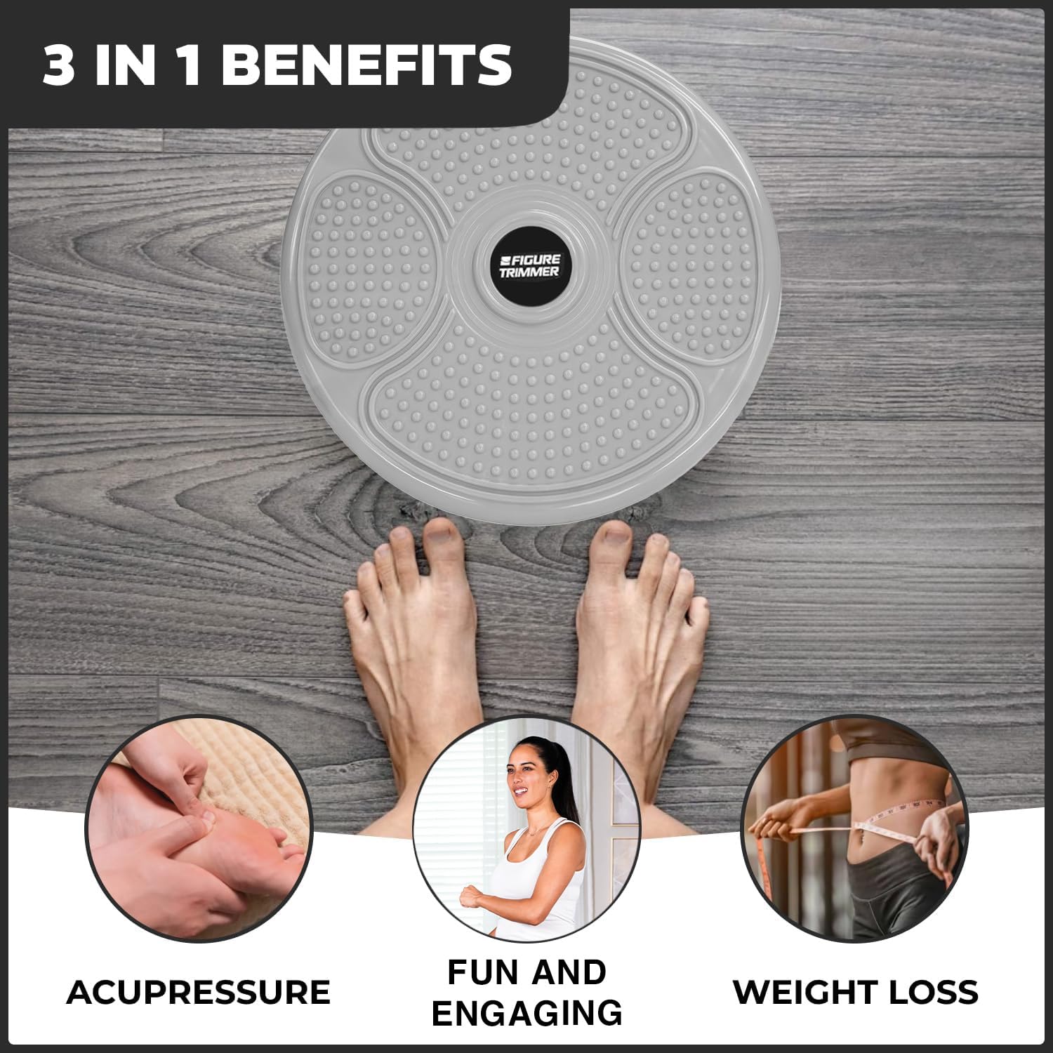 Figure Trimmer Ab Twister Board For Exercise Waist Twisting Disc Acupressure Nodes By Daiwa Felicity