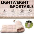 Zzlamb Packable & Lightweight Camping Blanket, Soft Travel Duck Down Throw 650 Fill Power, Compact Warm Down Lap Blanket For Cou