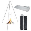 Tactiko Survival Campfire Cooking Tripod - 33 Stainless Steel Folding Stand with Adjustable Chain - Compact & Lightweight Outdoo