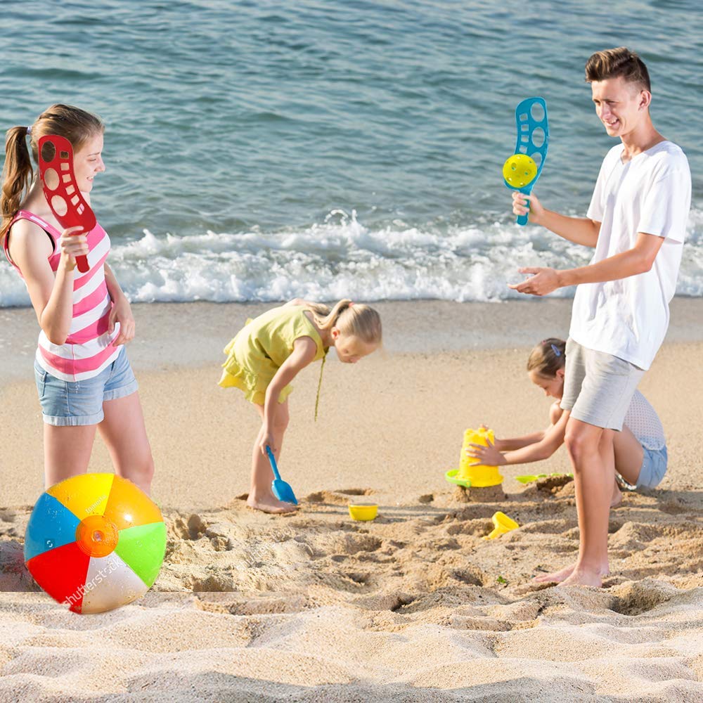 Artcreativity Scoop & Toss Game Set - 2 Scoops & 2 Balls, Fun Outdoor Lawn Game For Kids & Adults, Great For Yard, Beach, Picnic