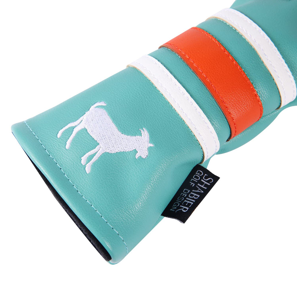 Shabier Golf Sports Style Golf Wood Club Headcover Driver Cover For Taylormade M5 M6 Driver (Cyan 13 Hybrid Cover)