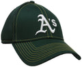 MLB Oakland Athletics Neo Fitted Baseball Cap, Small/Medium, Hunter Green with Yellow Stitching