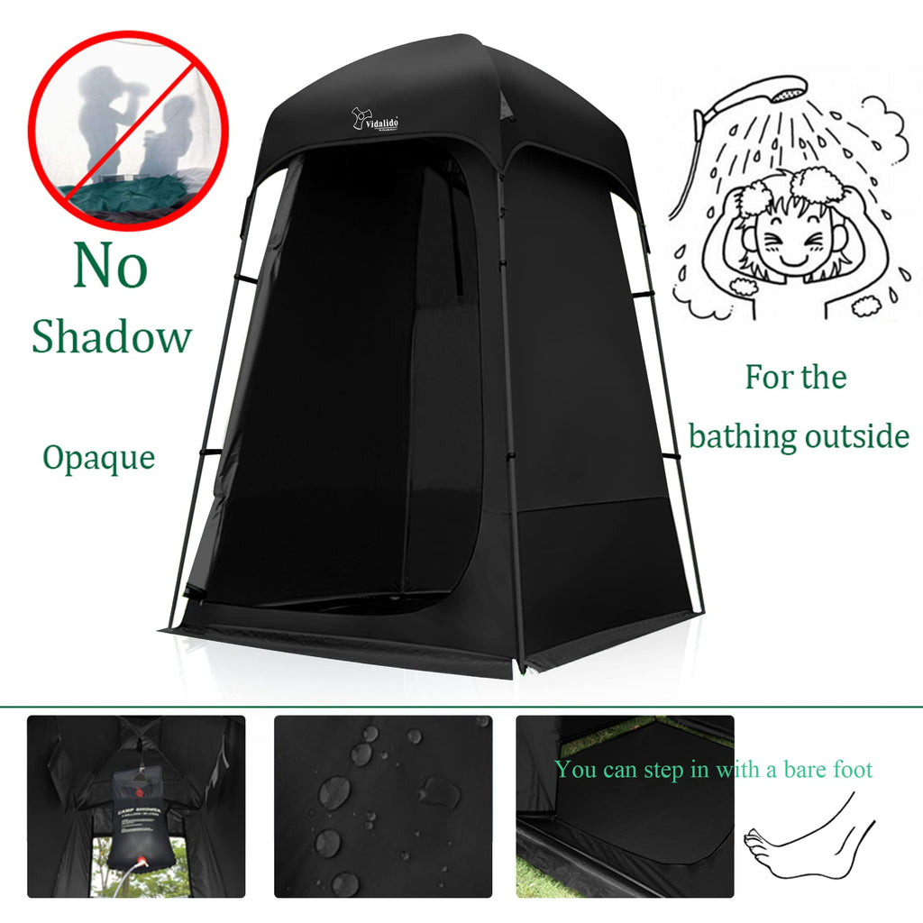 Outdoor Shower Tent Changing Room Privacy Portable Camping Shelters (Black)