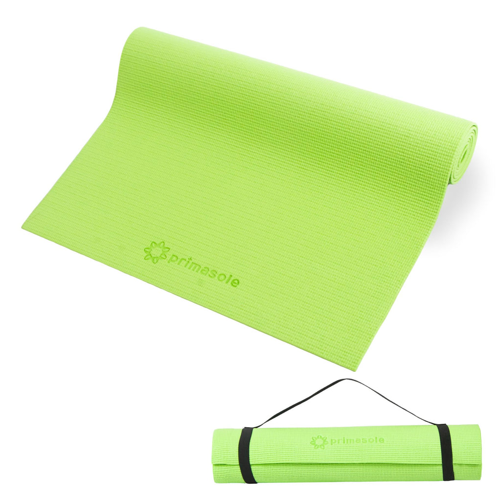 Primasole Yoga Mat With Carry Strap For Yoga Pilates Fitness And Floor Workout At Home And Gym 1/3 Thick (Lime Green Color) Pss9