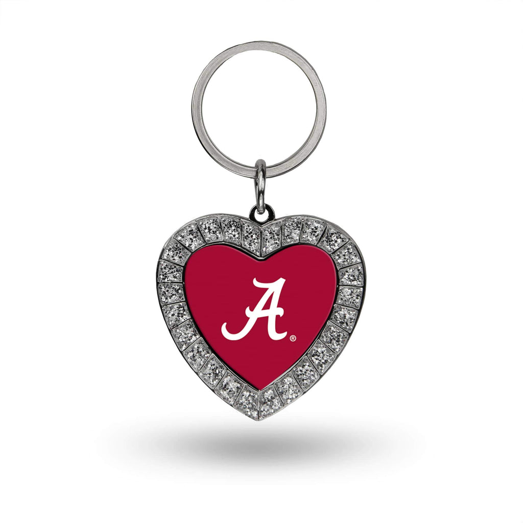 Rico Industries Ncaa Alabama Crimson Tide Metal Rhinestone Heart Keychain 1.38 X 3-''