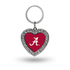 Rico Industries Ncaa Alabama Crimson Tide Metal Rhinestone Heart Keychain 1.38 X 3-''