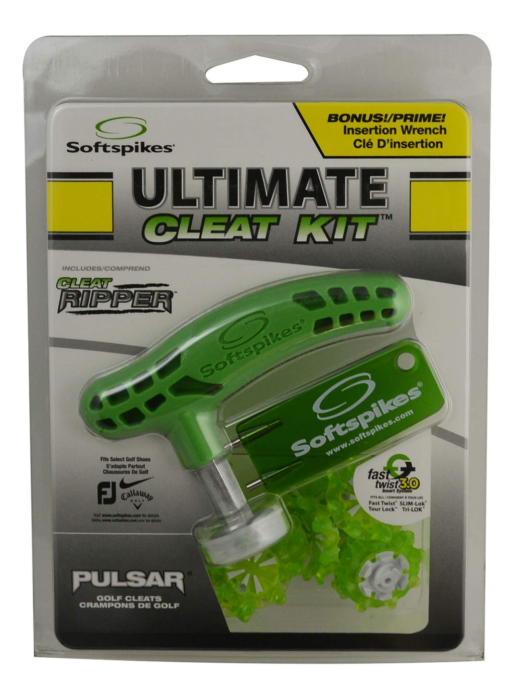 Softspikes Pulsar Fast Twist 3.0 Ultimate Cleat Kit Green/White
