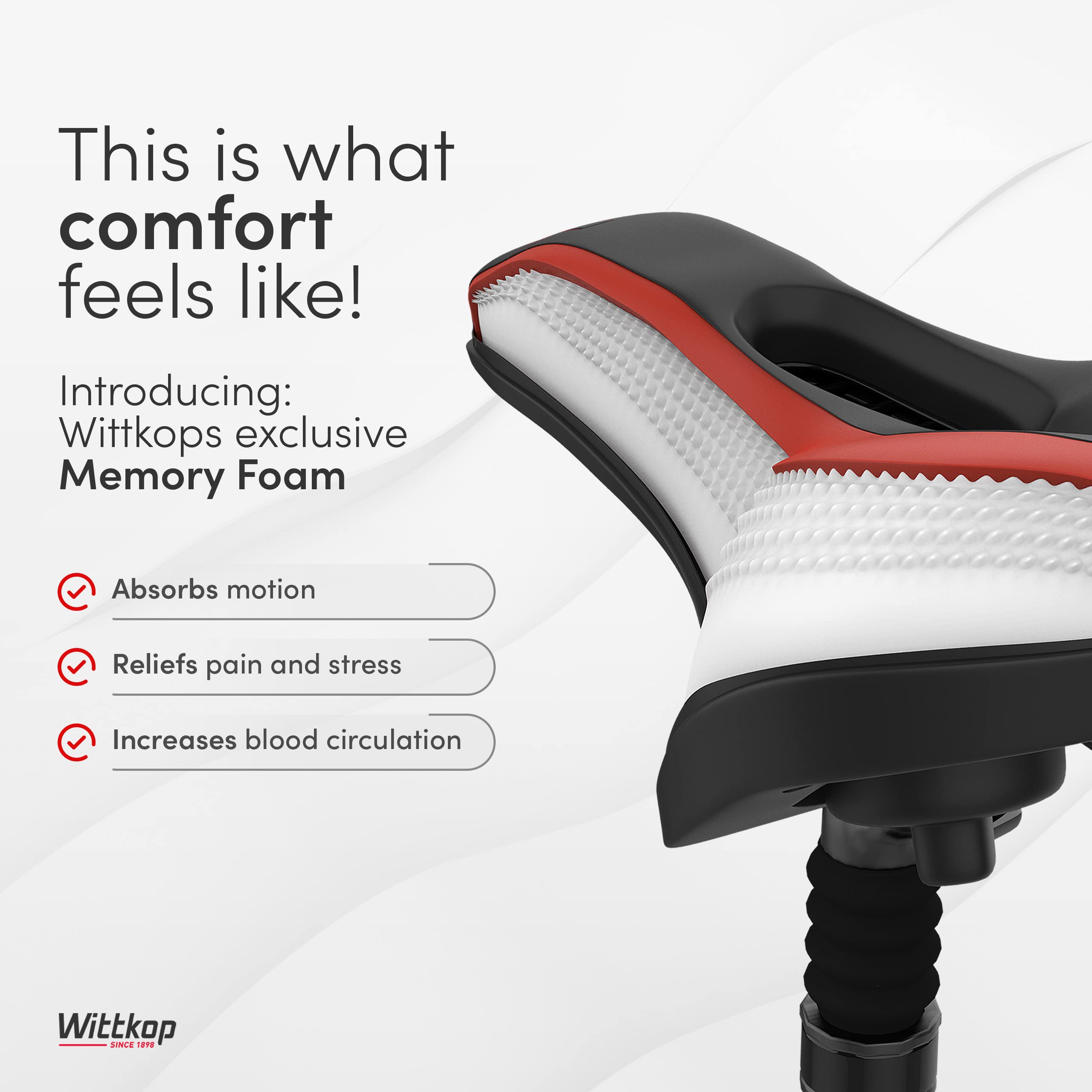 Wittkop Mountain Bike Seat Made Of Comfortable Memory Foam I Mtb Saddle With Innovative Ergonomic 5 Zone-Concept - Bicycle Seat