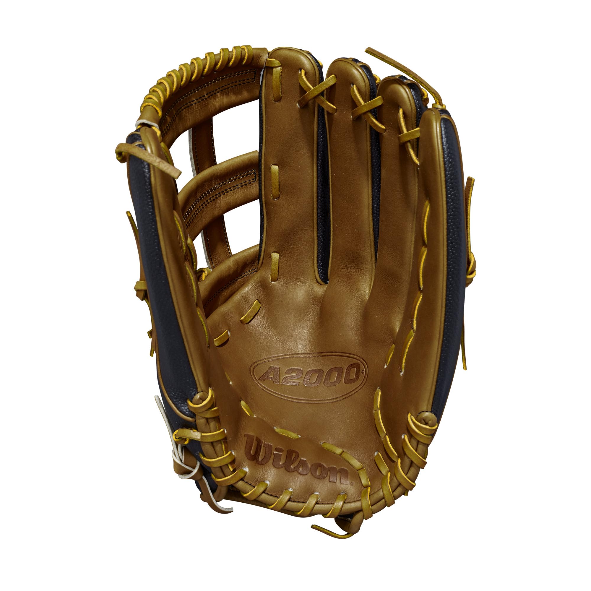 Wilson 2022 A2000 Sp14Ss 14'' Slowpitch Softball Glove - Left Hand Throw, Black/Saddle Tan