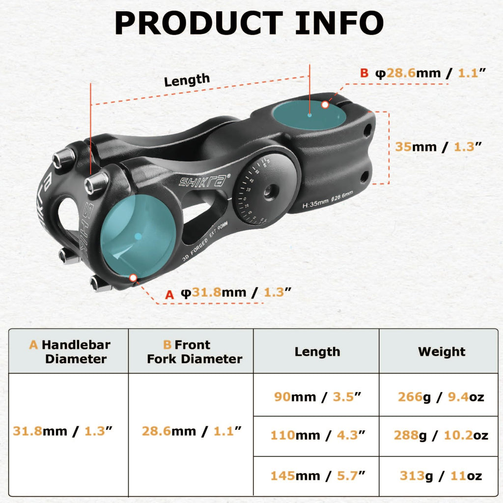 Yapjeb Bike Stem 31.8 110Mm 85 Degree Adjustable Bike Stem Mountain Bike Stem Short Handlebar Stem Riser For Bicycle, Road Bike,
