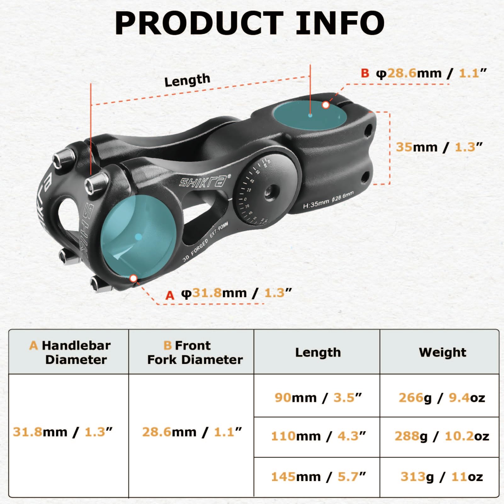 Yapjeb Bike Stem 31.8 145Mm 85 Degree Adjustable Bike Stem Mountain Bike Stem Short Handlebar Stem Riser For Bicycle, Road Bike,
