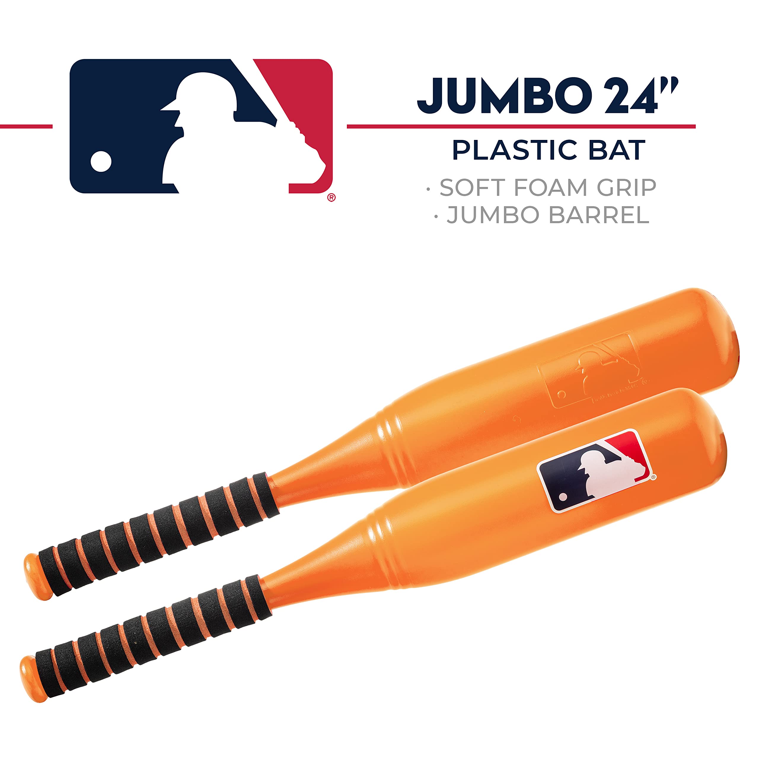 Franklin Sports Mlb Jumbo Kids Plastic Baseball Bat - Backyard Baseball Bat With Large Barrel For Kids + Toddlers - Kids Fat Pla
