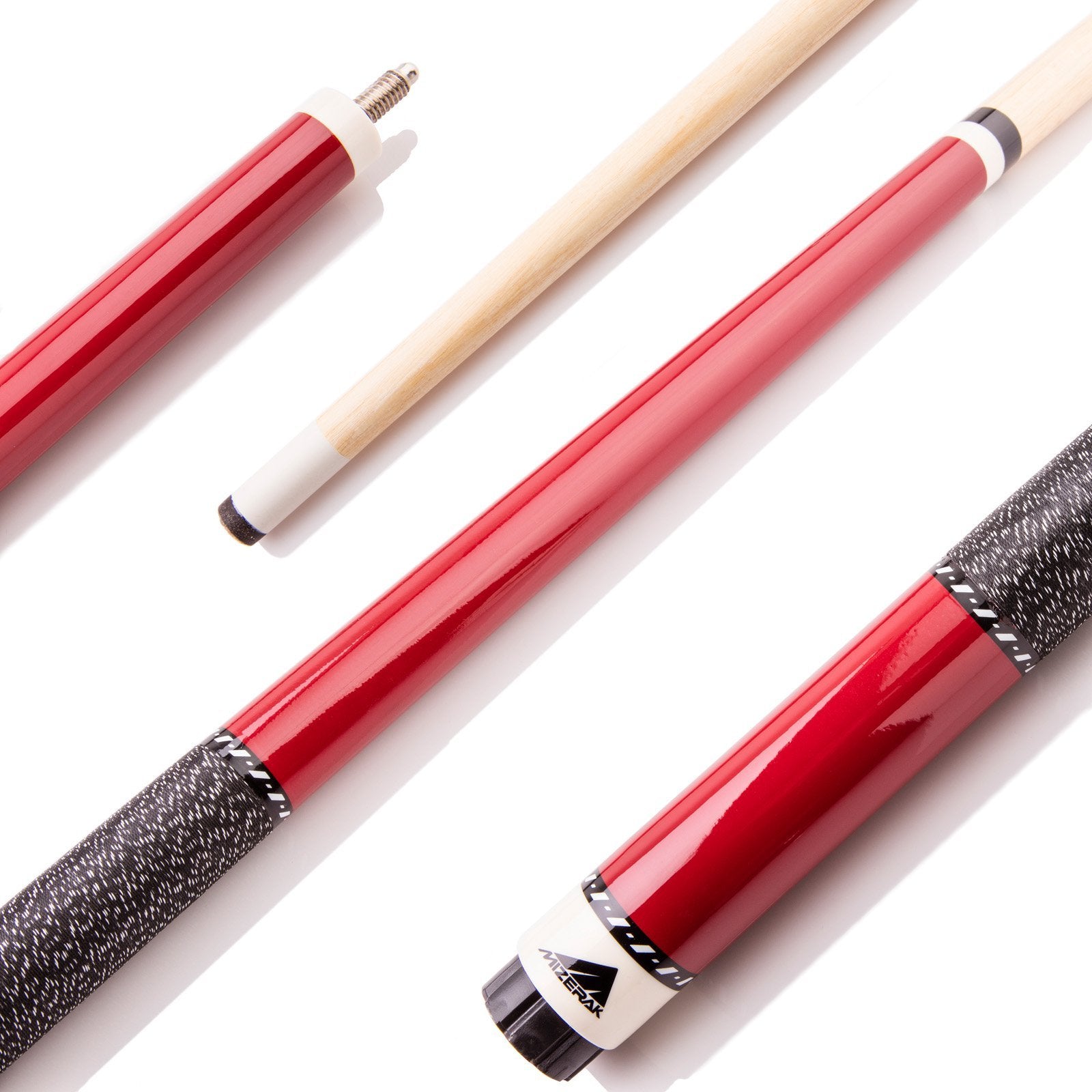 Mizerak Hardwood Cue (2 Piece), 57'', Red