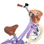 Glerc Little Molly 12 Inch Kids Bike, Retro Cruiser Girls Bicycle for Children Ages 2-4 Years Old, Toddler Bike with Wicker Bask