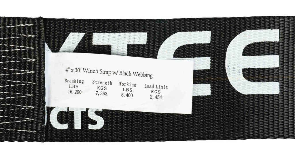 Mytee Products Winch Straps 4 X 30 Black Heavy Duty Tie Down Wflat Hook Wll 5400 Lbs  4 Inch Cargo Control For Flatbed Truck Uti