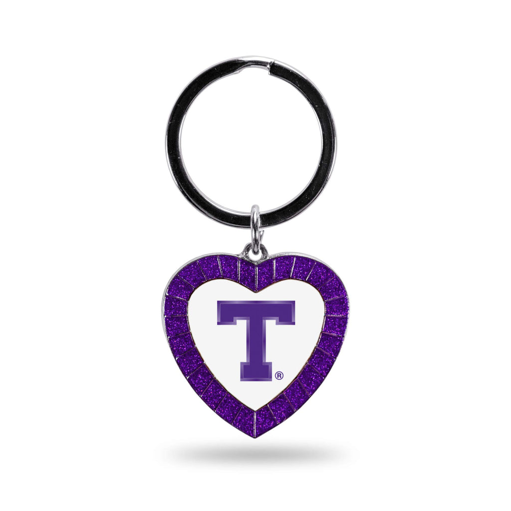 Rico Industries Ncaa Tarleton State Texans Ncaa Rhinestone Heart Colored Keychain, Purple, 3-Inches In Length