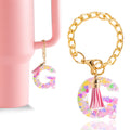 Letter Charm Accessories for Stanley Cup 1 PCS Cute Initial Keychain Handle Charm for Stanley Tumbler for Women Pink Letter G