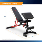 Marcy Adjustable Weight Bench for Home Gym, Heavy-Duty Workout Bench Press with 7-Position Backrest, Incline Decline Flat, Preac