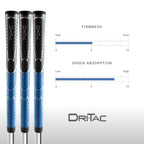 Winn Dri-Tac Midsize 13 Pieces Black/Blue Golf Grip - Non-Slip & Cushioned Comfort - Incredible Comfort & Moisture-Wicking - Sho