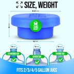 The Jug Plug Original 5 Gallon Water Jug Cap Reusable - No Spill Silicone 3 & 5 Gallon Water Jug Lid Fits 55Mm Bottles - Easy-To