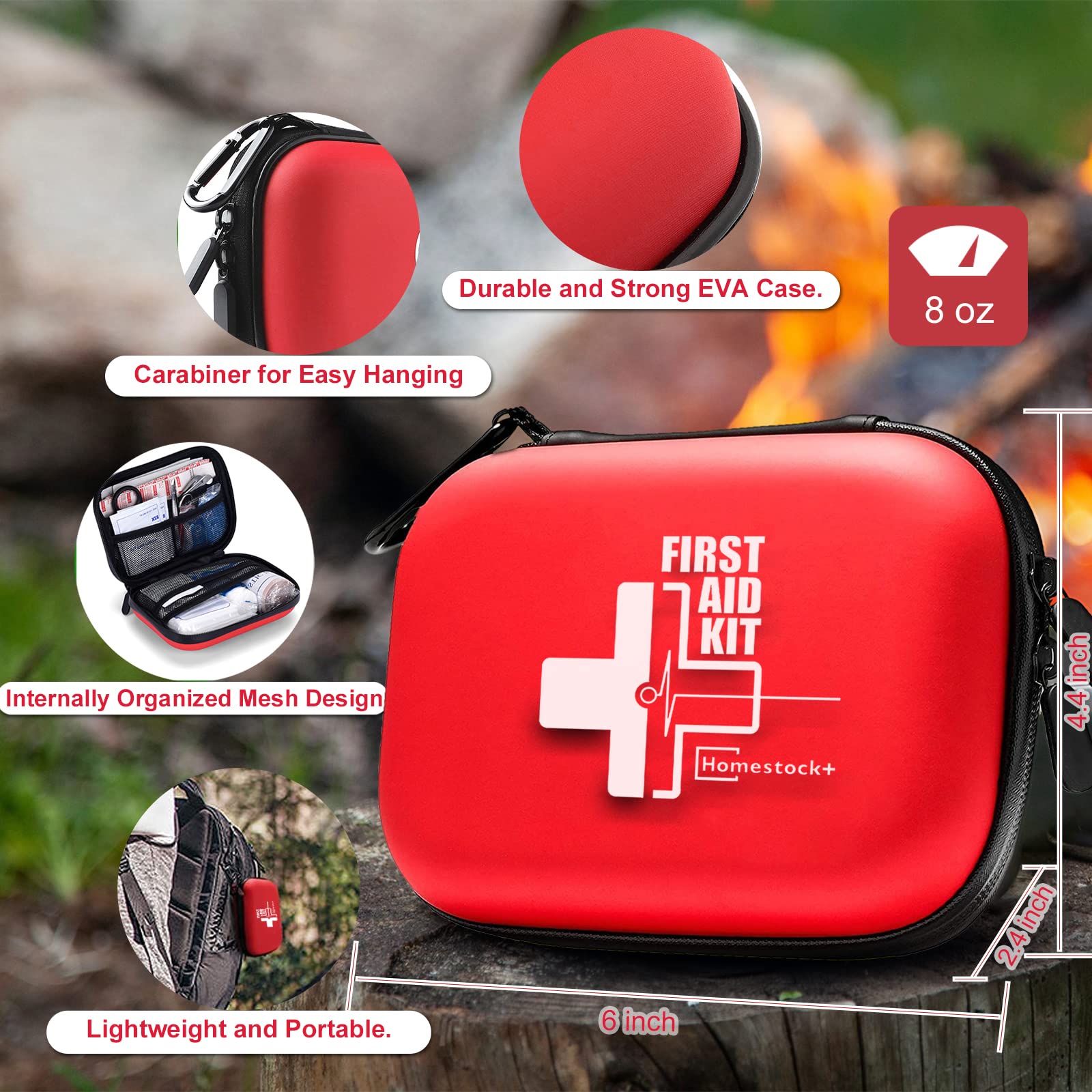 ?2023 New?Portable Small First Aid Kit Compact Medical Kits With With Compartments Eva Case For Car, Home, Outdoors, Sports, Cam