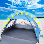 Beach Tent Sun Shelter For 2 Person, Portable Foldable Lightweight Waterproof Windproof, Easy Set Up For Family, Camping, Hiking